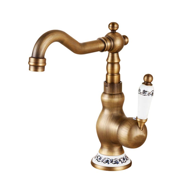 Lightinthebox Antique Bar/Prep Deck Mounted Rotatable with Ceramic Valve Single Handle One Hole for Antique Brass Kitchen Faucet - Image 1